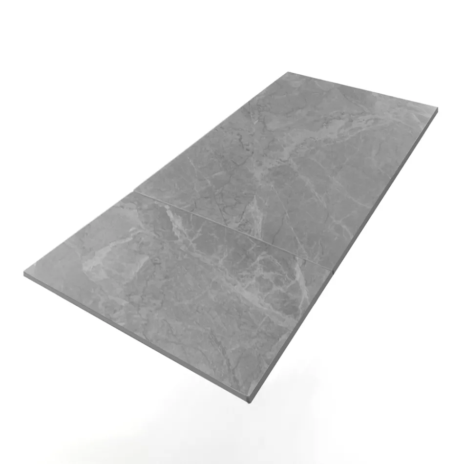 Ausziehbarer Tisch auf 200 cm aus Keramik und Stahl – Belone Viadurini