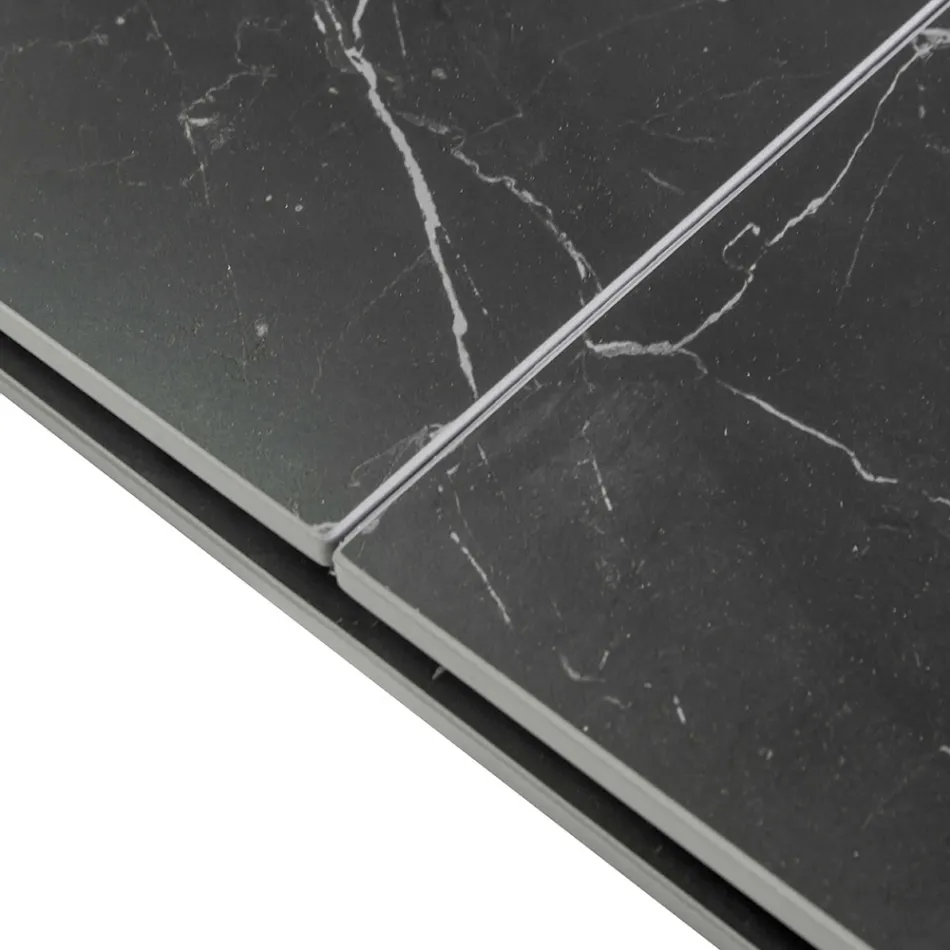 Ausziehbarer Tisch 200 cm aus Metall und synthetischem Stein - Unterwasser Viadurini