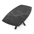 Ausziehbarer Tisch auf 210 cm aus Stahl und Keramik – Bavosa Viadurini