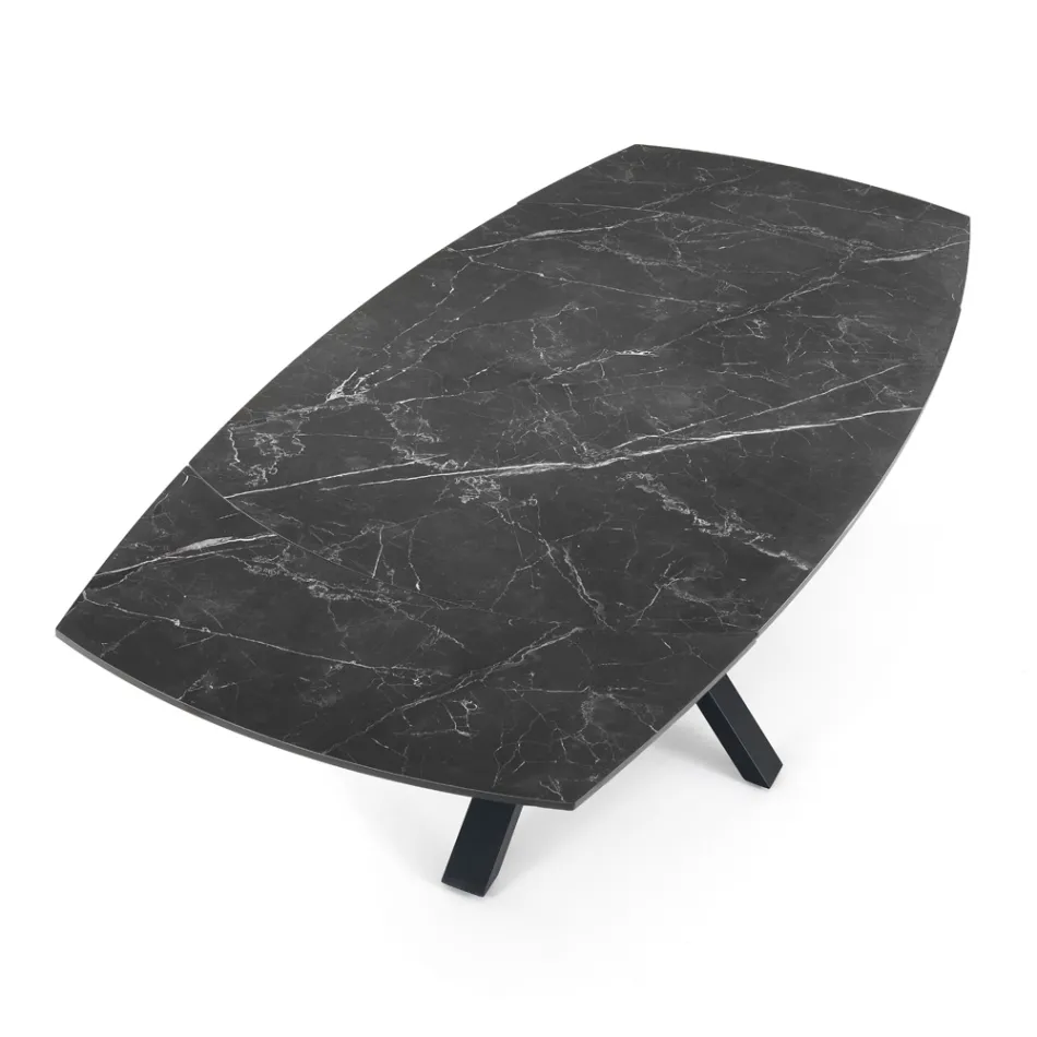 Ausziehbarer Tisch auf 210 cm aus Stahl und Keramik – Bavosa Viadurini