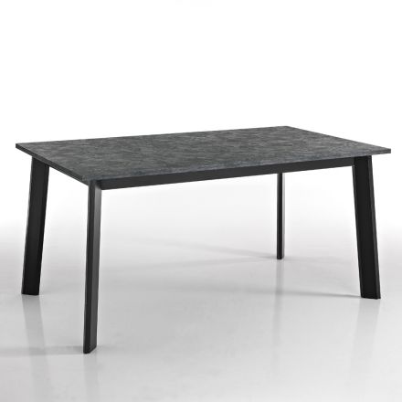 Ausziehbarer Tisch bis 220 cm mit Gestell aus Graphit-Buche Made in Italy - Toles Viadurini