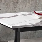 Ausziehbarer Tisch bis 220 cm mit Gestell aus Graphit-Buche Made in Italy - Toles Viadurini