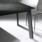 Ausziehbarer Tisch bis 220 cm mit Gestell aus Graphit-Buche Made in Italy - Toles Viadurini