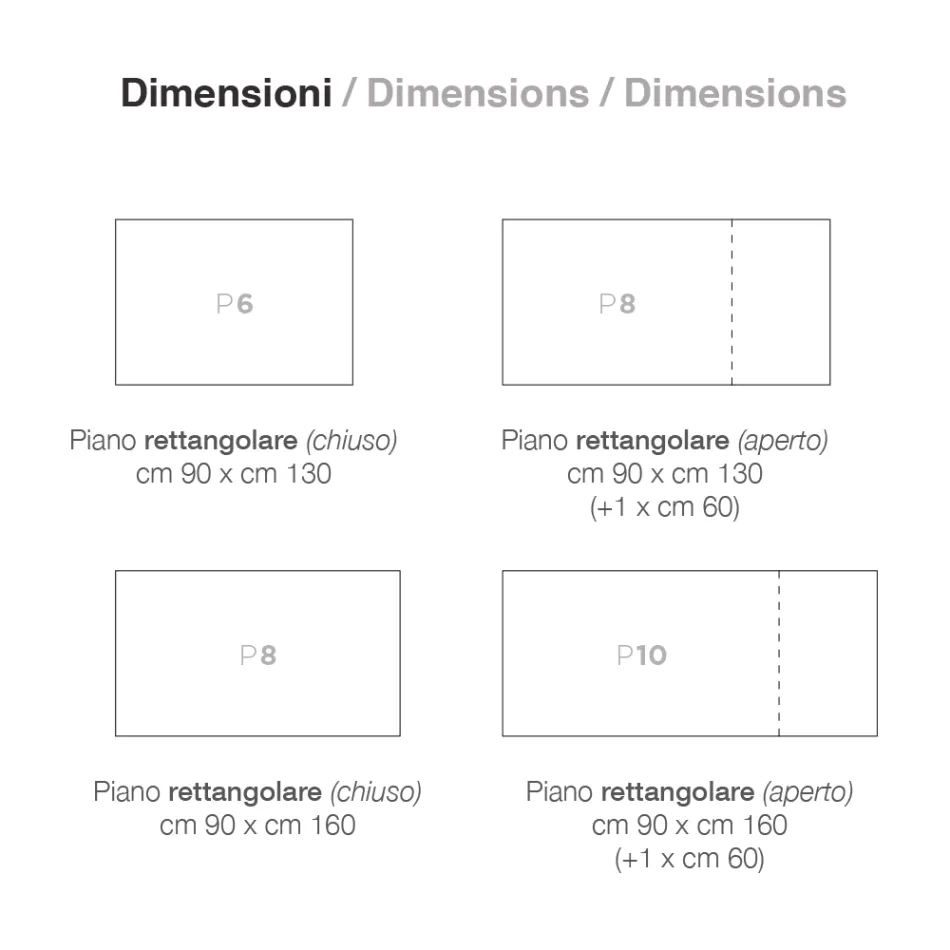 Ausziehbarer Tisch bis 220 cm in Buche und Melamin Made in Italy - Toles Viadurini