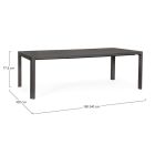 Ausziehbarer Tisch auf 240 cm aus pulverbeschichtetem Aluminium – lackiert Viadurini