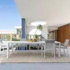 Ausziehbarer Tisch auf 240 cm aus pulverbeschichtetem Aluminium – lackiert Viadurini