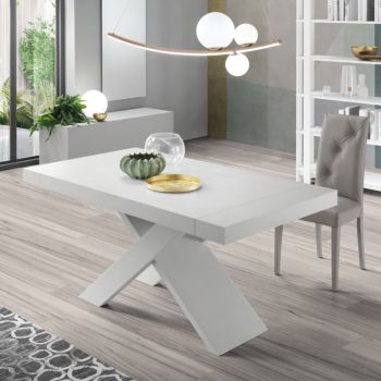 Ausziehbarer Tisch bis 260 cm mit Platte in Holzoptik Made in Italy - Odelmo