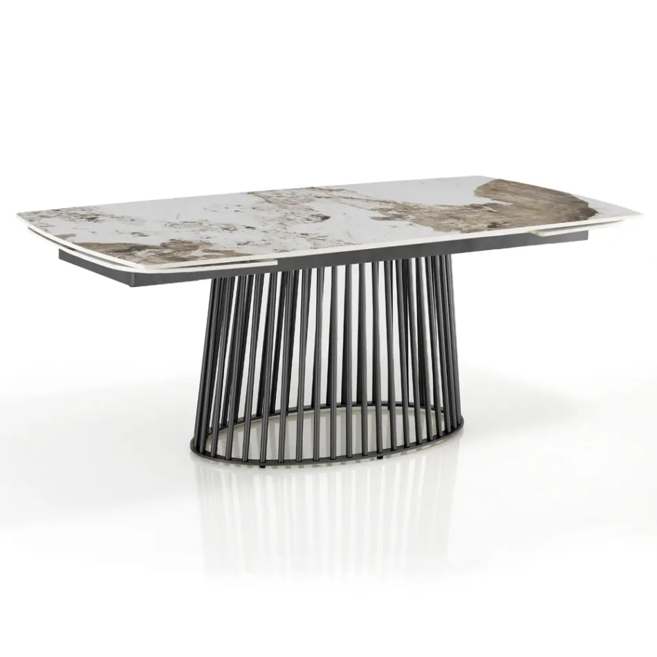 Ausziehbarer Tisch bis 260 cm in Keramik-, Marmor- und Metallausführung - Veneto Viadurini