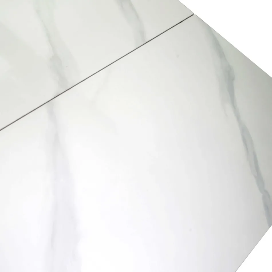 Ausziehbarer Tisch 260 cm aus Metall und synthetischem Stein - Unterwasser Viadurini