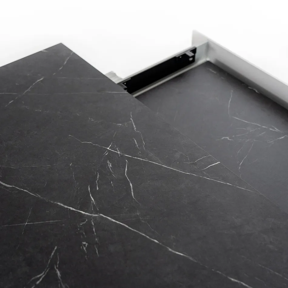 Ausziehbarer Tisch auf 270 cm mit HPL-Platte und Aluminiumgestell – Villongo Viadurini