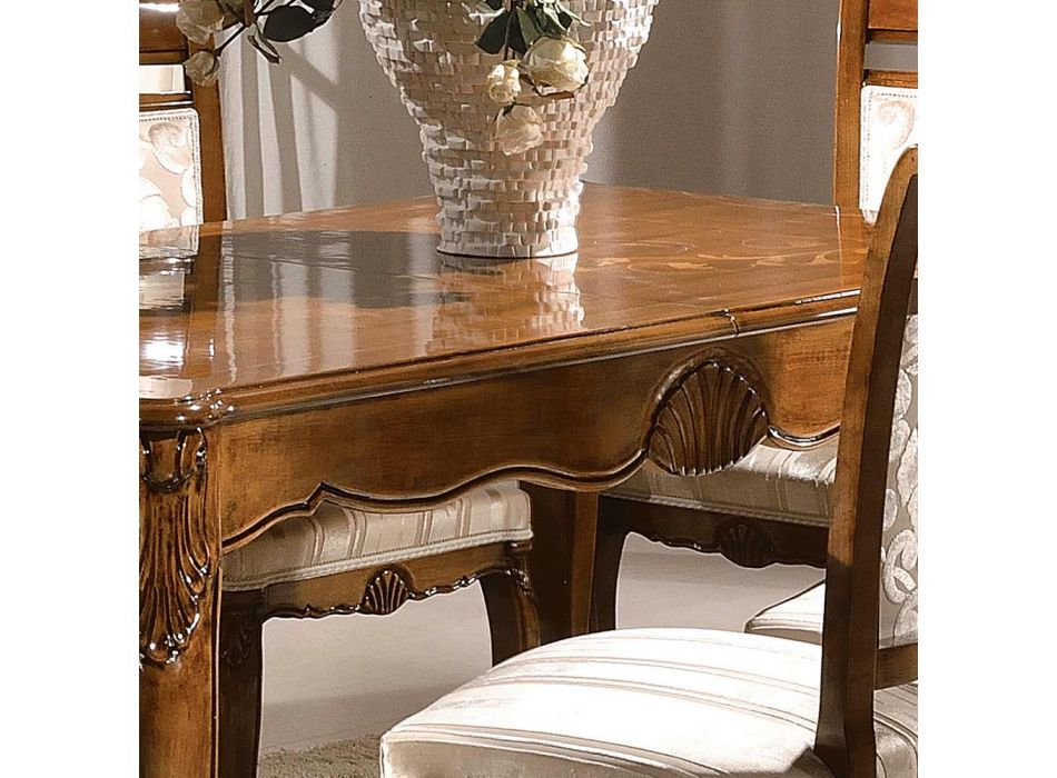Ausziehbarer Tisch bis 280 cm aus Bassano Nussbaumholz Made in Italy - Caligola