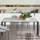 Ausziehbarer Tisch auf 298 cm aus Keramik und Metall Made in Italy – Tulip Viadurini