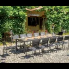 Ausziehbarer Tisch bis 300 cm mit verschiebbaren Beinen aus Aluminium und Teakholz - Felix Viadurini