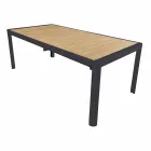 Ausziehbarer Tisch bis 300 cm mit verschiebbaren Beinen aus Aluminium und Teakholz - Felix Viadurini