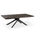 Ausziehbarer Tisch auf 300 cm aus Eichenfurnier und schwarzem Metallgestell – Xino