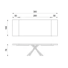 Ausziehbarer Tisch auf 300 cm aus Eichenfurnier und schwarzem Metallgestell – Xino Viadurini