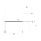 Ausziehbarer Tisch 310 cm mit Laminatplatte und Metallgestell - Spilla Viadurini
