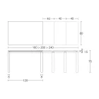 Ausziehbarer Tisch 310 cm mit Laminatplatte und Metallgestell - Spilla Viadurini