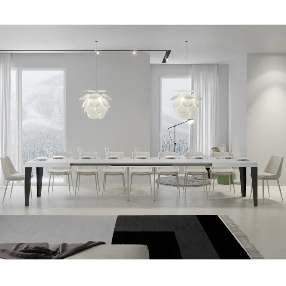 Ausziehbarer Tisch auf 440 cm in verschiedenen Größen und Ausführungen, hergestellt in Italien – Strand Viadurini