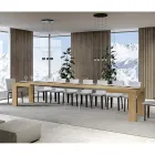 Ausziehbarer Tisch auf 440 cm aus Mikropartikeln aus Holz, hergestellt in Italien – Baum Viadurini