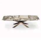 Ausziehbarer tonnenförmiger Tisch mit integrierten Verlängerungen, hergestellt in Italien – Grotta Viadurini