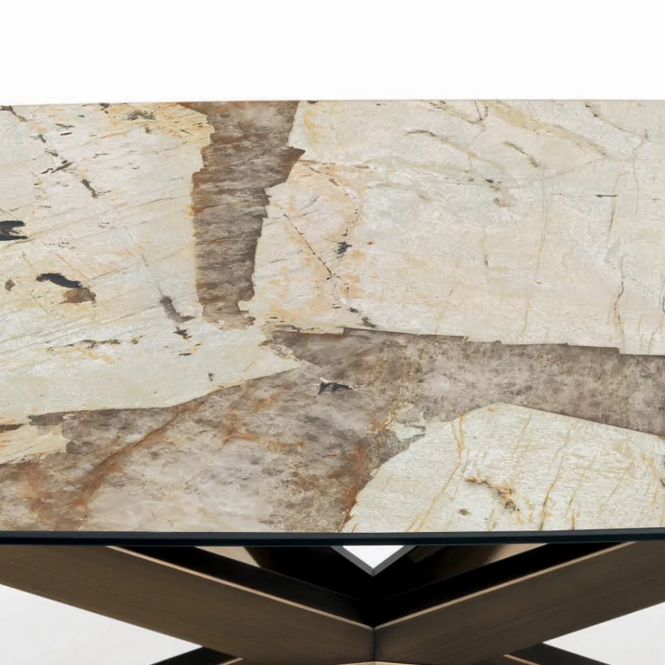 Ausziehbarer tonnenförmiger Tisch mit integrierten Verlängerungen, hergestellt in Italien – Grotta Viadurini