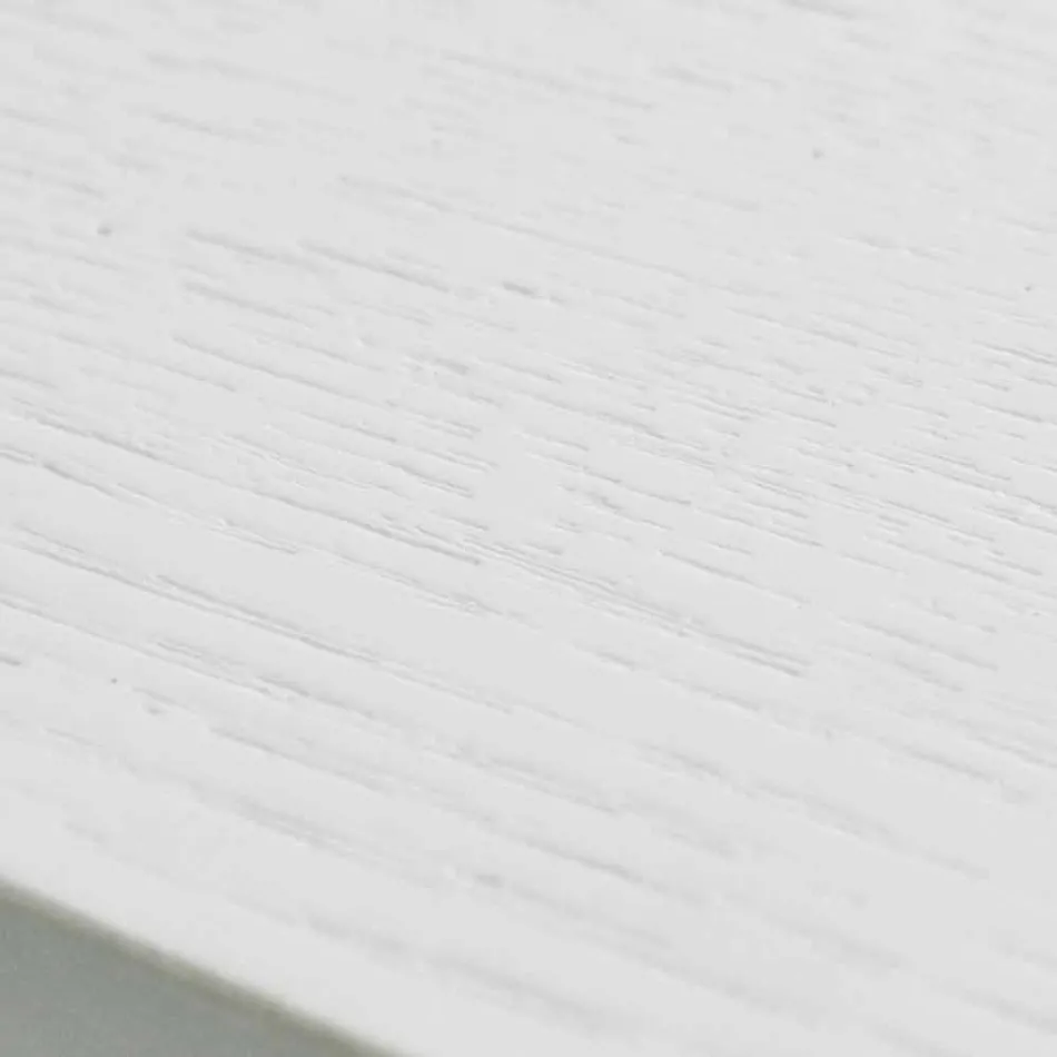 Ausziehbarer weißer Tisch mit Struktur aus natürlichem massivem Rico Viadurini