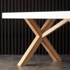 Weiß ausziehbarer Tisch mit natürlicher fester Struktur Rico Viadurini