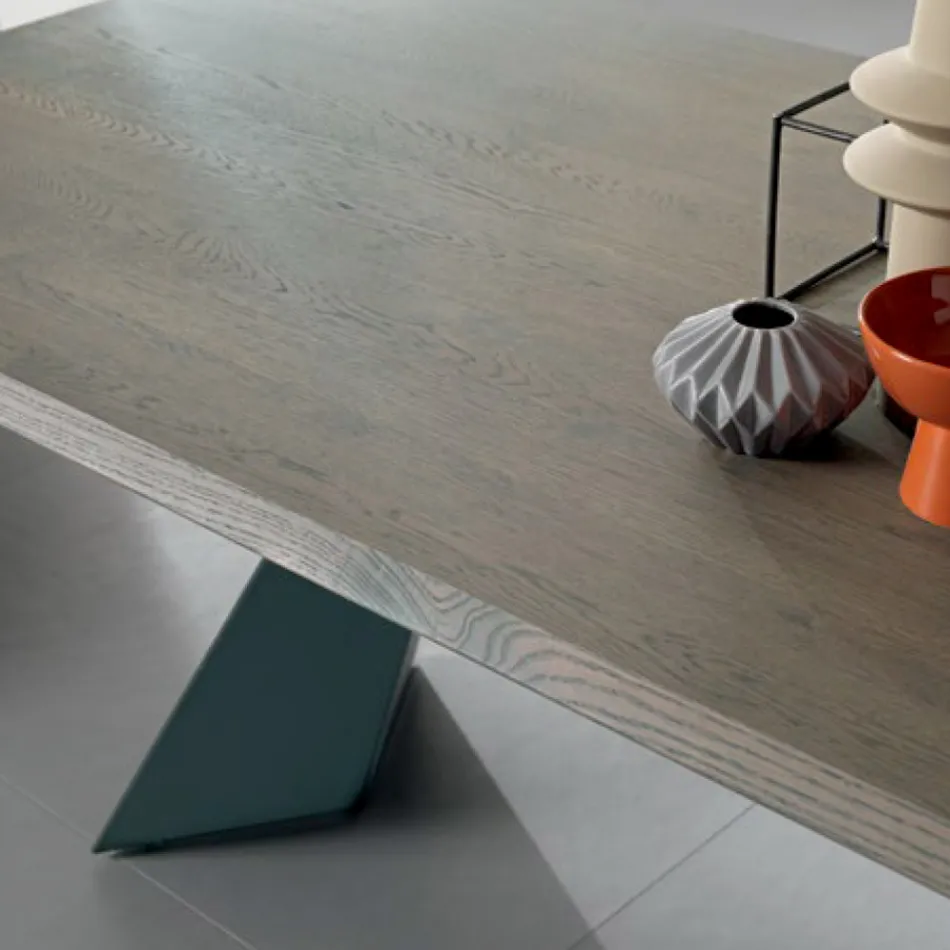 Ausziehtisch mit seitlicher Verlängerung aus furniertem Holz - Aperol Viadurini