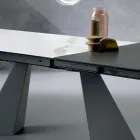 Ausziehtisch mit seitlicher Verlängerung aus Glaskeramik - Aperol Viadurini