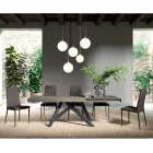 Ausziehbarer Tisch mit synchronisierter seitlicher Öffnung aus Melamin – Settimmio Viadurini