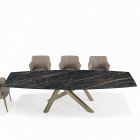 Ausziehbarer Tisch mit Untergestell und Tischplatte in verschiedenen Ausführungen, hergestellt in Italien – Settimmio Viadurini