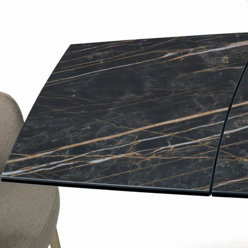 Ausziehbarer Tisch mit Untergestell und Tischplatte in verschiedenen Ausführungen, hergestellt in Italien – Settimmio Viadurini