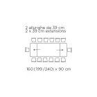 Ausziehbarer Tisch mit unregelmäßiger entrindeter Kante, hergestellt in Italien – Gläser Viadurini