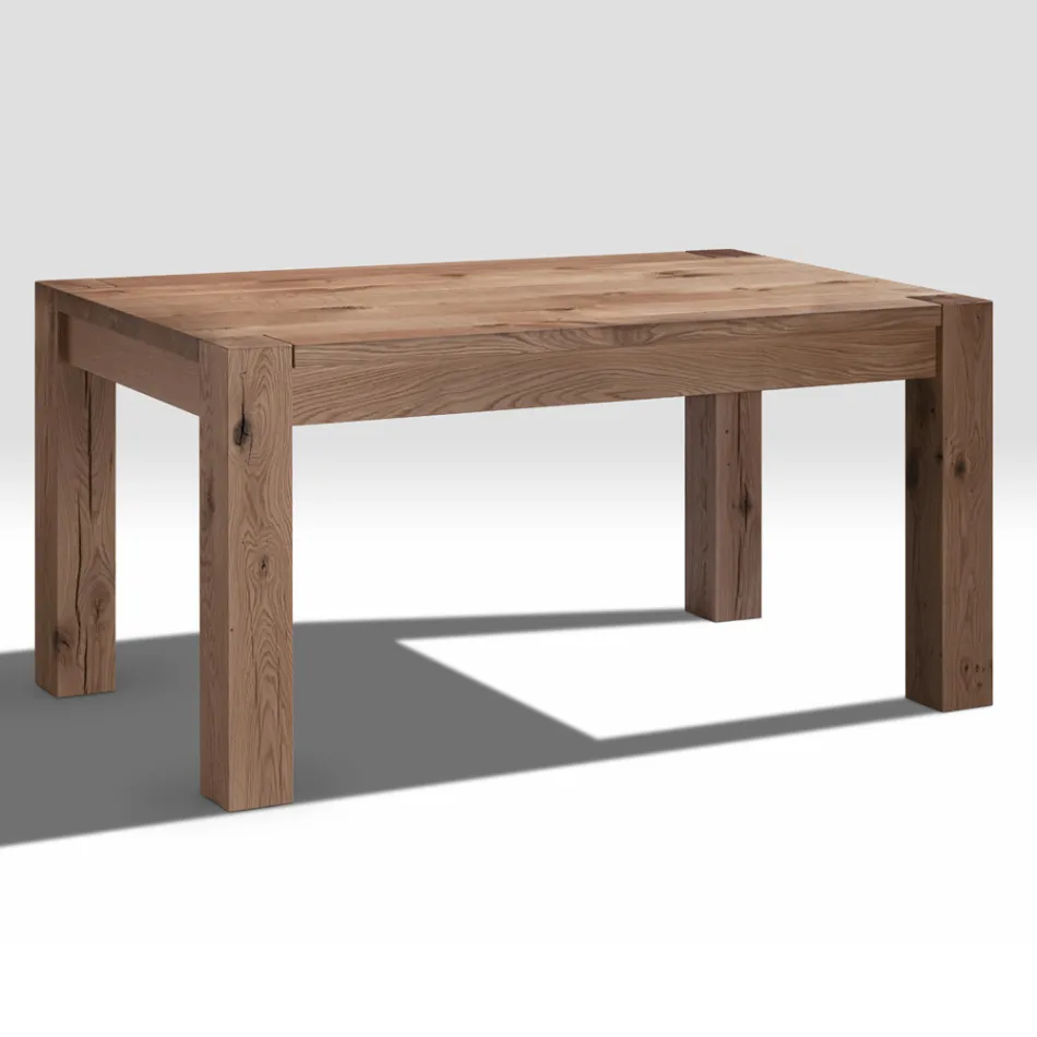 Ausziehbarer Tisch mit furnierten Beinen und Platte, hergestellt in Italien – Tash Viadurini