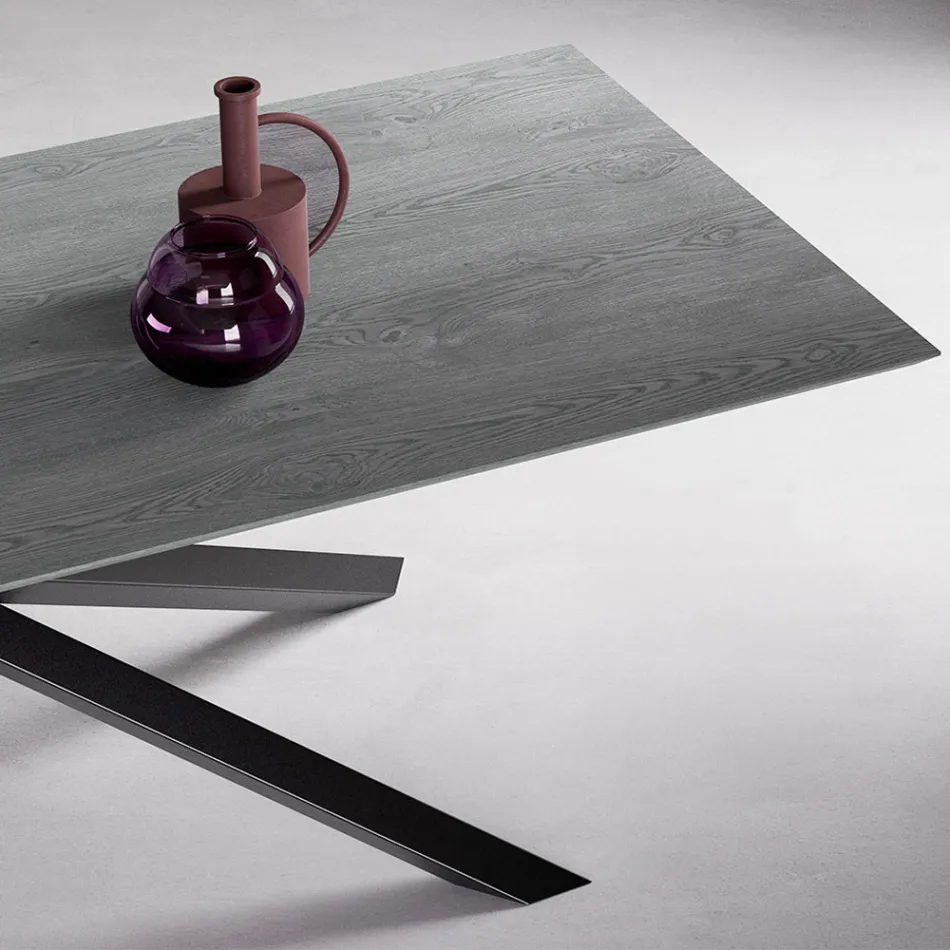 Ausziehbarer Tisch mit S70-Beinen, hergestellt in Italien – Sagi Viadurini