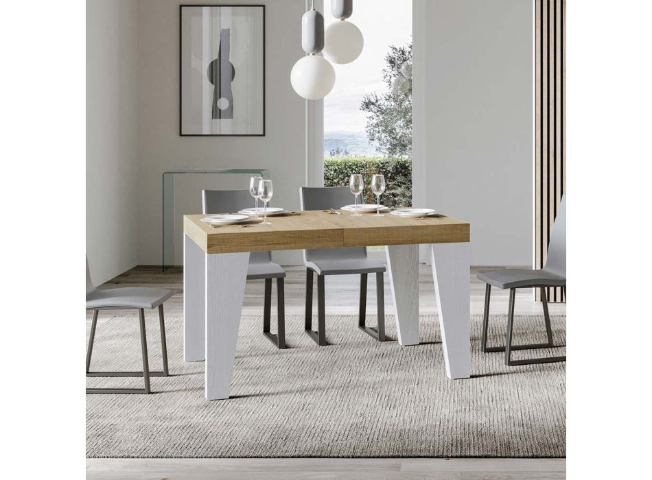 Ausziehbarer Tisch mit Platte und Untergestell in 2 verschiedenen Ausführungen, hergestellt in Italien – Blume Viadurini