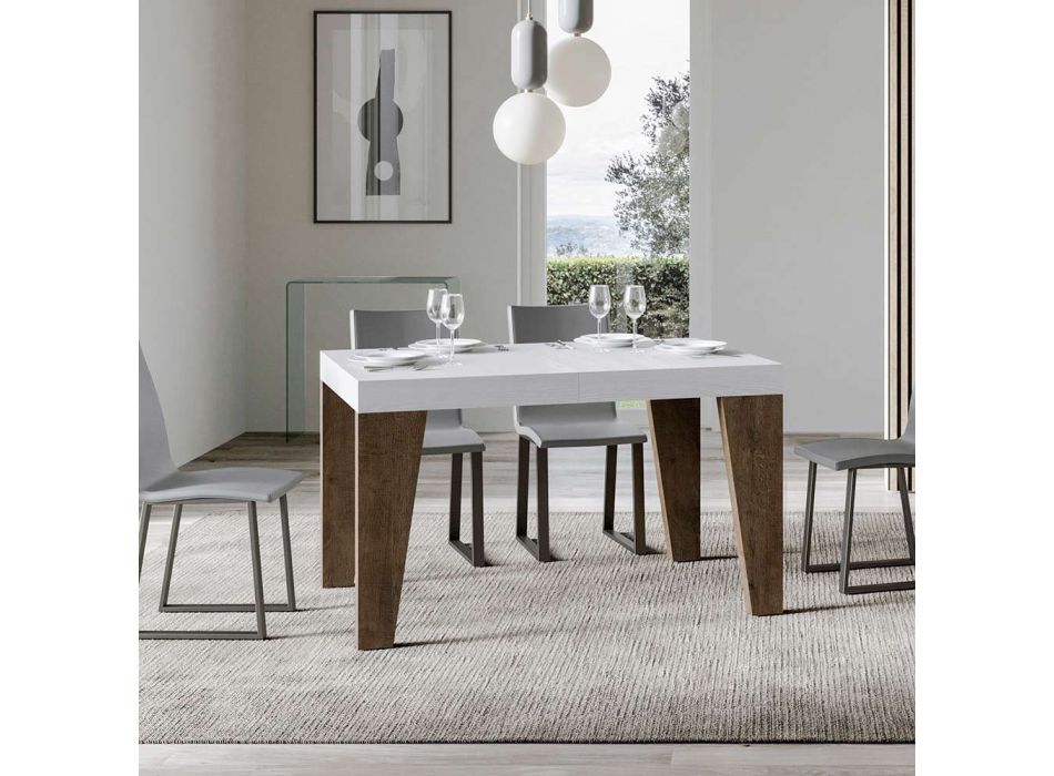 Ausziehbarer Tisch mit Platte und Untergestell in 2 verschiedenen Ausführungen, hergestellt in Italien – Blume Viadurini
