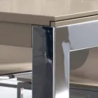 Ausziehbarer Tisch mit Tanganika Walnussholzplatte und Metallbeinen - Ketla Viadurini