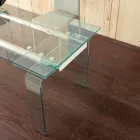 Ausziehtisch mit gehärtetem Glas Herrn Viadurini