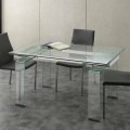 Tisch mit Hartglas Tischplatte ausziehbar in modernem Design Lord