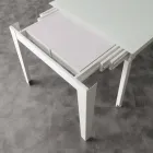 Tisch mit Abdeckplatte aus gehärtetem Glas Baltimore modernen Viadurini