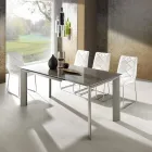 Erweiterbarer Tisch mit Zeno taupe lackiertem Hartglas Viadurini