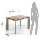 Erweiterbarer Tisch mit Zeno taupe lackiertem Hartglas Viadurini