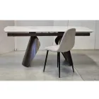 Ausziehbarer Tisch von 180 bis 260 cm aus Sintersteinzeug mit Calacatta-Finish - Vortex Viadurini