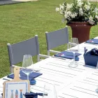 Ausziehbarer Tisch für den Außenbereich mit Aluminium-Lattenrostplatte - Supernova Viadurini