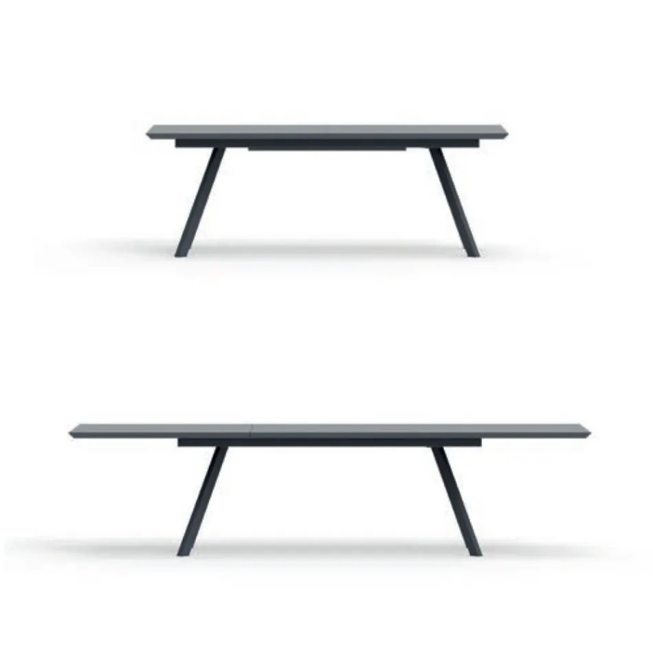 Ausziehbarer Gartentisch aus verzinktem Stahl Made in Italy - Brienne Viadurini