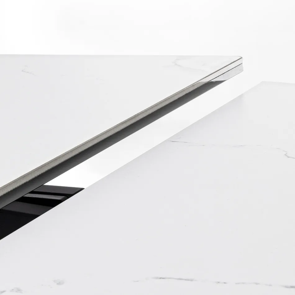 Ausziehbarer Esstisch 240 cm Glas- und Keramikplatte - Barone Viadurini