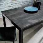 Ausziehbarer Wohnzimmertisch mit Melaminplatte und Metallbeinen - Shaila Viadurini