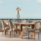 Ausziehbarer Wohnzimmertisch aus massivem Teakholz - Fidia Viadurini